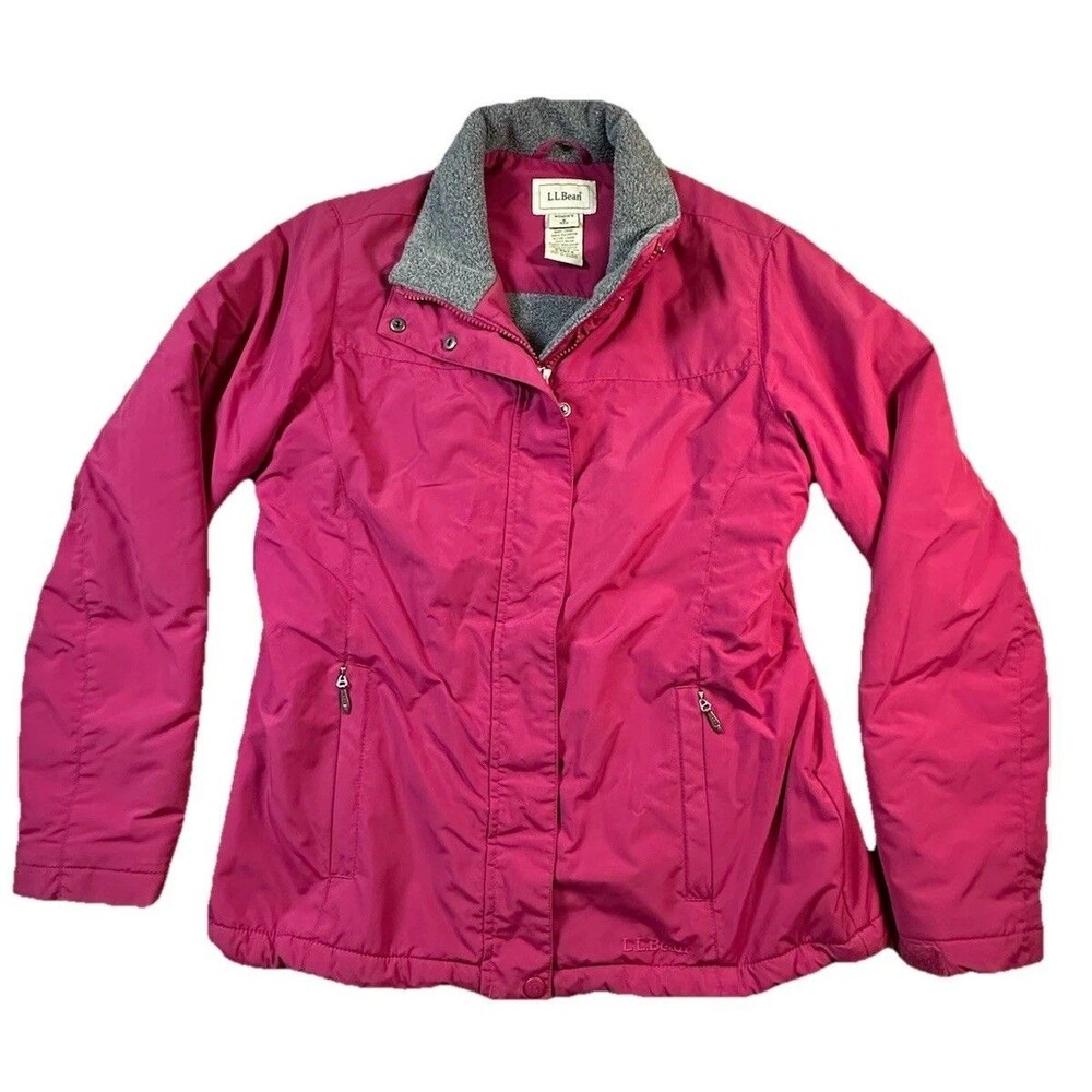 L.L.Bean Women Fleece Lined Jacket Coat Zip Front Winter Outdoor Size S Warmth